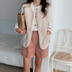 린다샵 여성용 주부오 빈티지 앞포켓 양털 집업 베스트 cpvt1294k4a