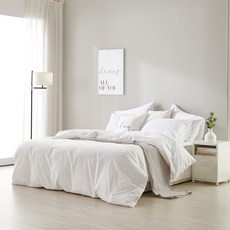 GOOSE&HOME 波蘭夏季鵝絨被 + 80支棉飯店被套組, 白色