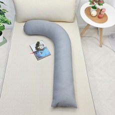 베드앤데코 쿨터치 냉감 트리플 지팡이 바디필로우 솜포함, 그레이