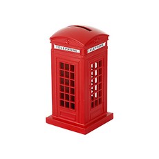 The Flow Company 英國復古迷你存錢筒 電話亭 6 x 6 x 15 cm, 混合色, 1個