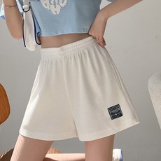 피어니스트 여성용 하이웨스트 홈 와이드 와플 3부 밴딩 팬츠