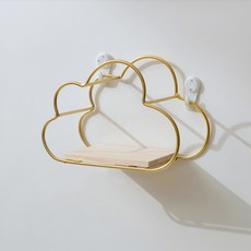 알로데 클라우드 인테리어 장식 벽걸이 선반, A 골드, 1단