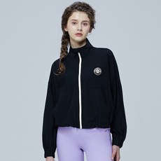 LAZYBEE 女性用Cool Touch Air-light寬鬆短版拉鍊防磨衣, 黑色