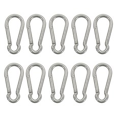 Angplus 鋼鐵合金登山扣 10入組, 銀