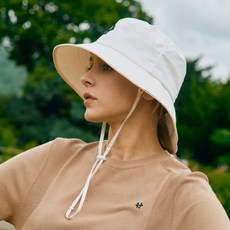 EIGHTEEN H 長版寬簷抽繩漁夫帽, 白色