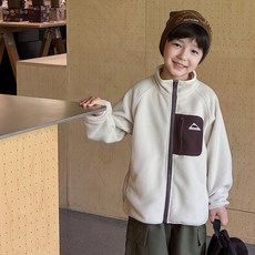 Starbean 撞色口袋刷毛拉鍊外套