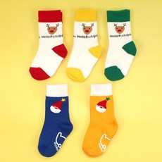 聖誕禮物包裝 防滑保暖襪 5雙組