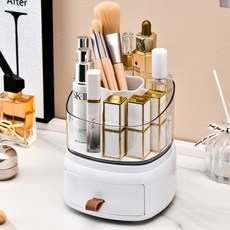 레드케비넷 회전식 다용도 화장품 브러쉬정리함 HR769, B타입화이트, 1개