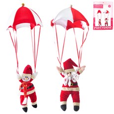 PARTYSHOW 聖誕裝飾品 降落傘 2件組, 混合色, 1個