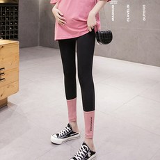 스니커즈에 어울리는 발목 배색 하이웨스트 임산부 레깅스