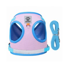 ANTS 寵物胸背帶 XS號+牽繩, 粉色的, 1套