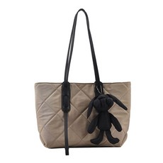 兔子吊飾單肩包, 米色