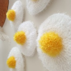 HONEYMALLOW 針織DIY包 煎蛋, 1套, 白色, 黃色