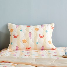 모던하우스 아동용 3도씨 슈퍼쿨 냉감 뱀부 마린프렌즈 베개커버, 레몬