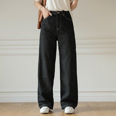 빼빼 여성용 논페이드 2WAY 조거 와이드 데님팬츠 롱