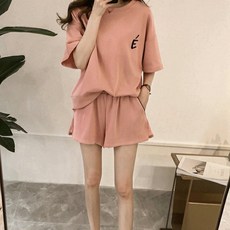 Banya Story 女性寬鬆版運動短袖T恤 短褲 QQ18