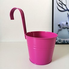 Aromood 園藝陽台鐵製懸掛花盆, 粉紅色