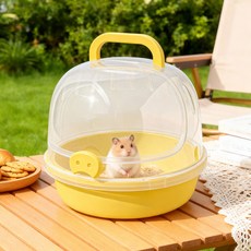 랜보어 햄스터 돼지코 돔형 이동장 18.5 x 15 cm, 옐로우, 1개