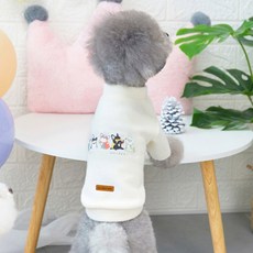 DING DONG PET 寵物超級牛頭犬超細纖維羅紋T恤, 米色