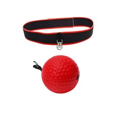 娜雅式居家訓練健身拳擊球+頭帶套組 YGYP-01-3, 紅色（橡膠球）