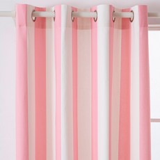 Sarah Haus 長窗型 雞眼孔式 兒童房窗簾, 4 條紋粉色