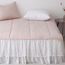 BasicTone 韓國製 高密度60支純棉加大款鬆緊帶固定式保潔墊 玫瑰粉 LK(195x220cm), 玫紅色