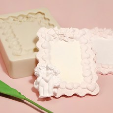 AngleThing 嬰兒天使裝飾心形框矽膠模具, 單色