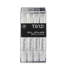 알파색채 브러쉬 마카 TG 세트, 1세트, 12색