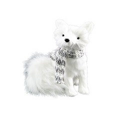 聖誕節裝飾狐狸娃娃, 白色, 1個