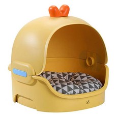 DING DONG PET 寵物 動物造型 窩型軟墊屋, 黃色, 1個