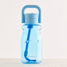 HOlOHOlO 一鍵式Tritan牛奶水瓶, 藍色, 630ml, 1個