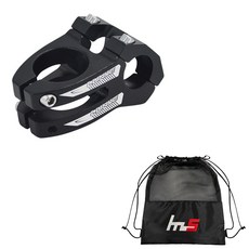 LUNJE 風格自行車把立 22.2 x 35 毫米 + 獨家袋套組 CYYP-107-1PU, 黑色（莖）, 1套