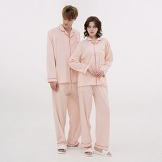 DOSSY 情侶款絲綢感Lovesome睡衣長袖上衣+下身套裝