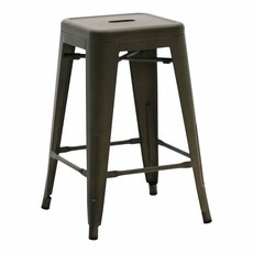 E-home Vali瓦力工業風可堆疊金屬吧檯椅 40 x 40 x 61cm NKC004C-gmtl, 槍色, 1個