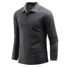 DAKUANG 男款襯衫領素色長袖T恤 E07K9_tp4146