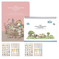 TESEUM 泰迪熊 2023 年日曆 + 月度計劃本 L 套組 B, 休息（日曆），夢想（計劃者）