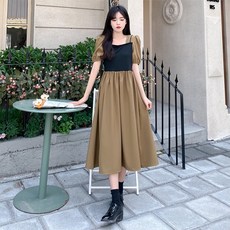 여성용 블랙101 마니리트 반팔 롱 원피스 CH-2318377 빅사이즈 포함