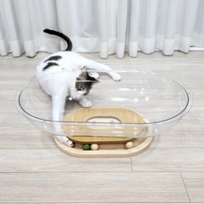 MAAH 貓咪原木橢圓形壓克力吊床小屋, 混合