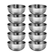 伊迪莉 不鏽鋼雙層湯碗 19.5 x 9 cm, 10個, 銀色