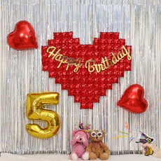 P&B UNITY 大愛心生日裝飾套組系列, 1套, 數字型 紅色 5