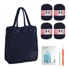 yarna 올리오 봉봉 네트백 DIY 패키지 실 4p + 돗바늘, 738 미드나잇블루(실), 랜덤발송(바늘), 1세트
