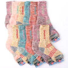 女款3層氣墊長筒登山襪 12雙, 隨機發貨