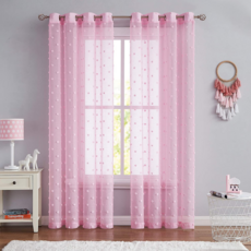 미미솔레 핑크 솜사탕 침실 거실 아일렛형 커튼