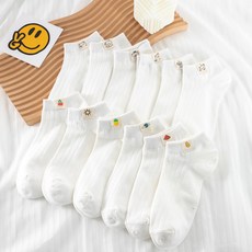 Wodemi 女款可愛標籤卡通圖案短襪 12雙組 W802