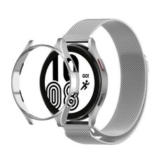 스페이스쉴드 스마트워치 범퍼 케이스 + 메탈 밴드 20mm 세트, 실버, 1개