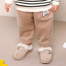 mollimelli 兒童款 Good Let's Go 燈芯絨內刷毛束口褲