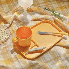 Urban Studio 餐盤+杯子套組, 芥末黃色, 1套
