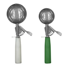 ZEUS Kitchenware 冰淇淋挖勺 6號 + 12號 套組, 1套, 白色(6號), 綠色(12號)