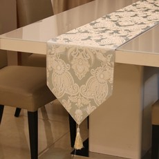 歐式圖案桌巾, 灰色, 32 x 210 厘米