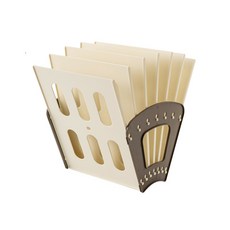 VWY 부채꼴 서류 책 수납 꽂이, 다크브라운, 1개